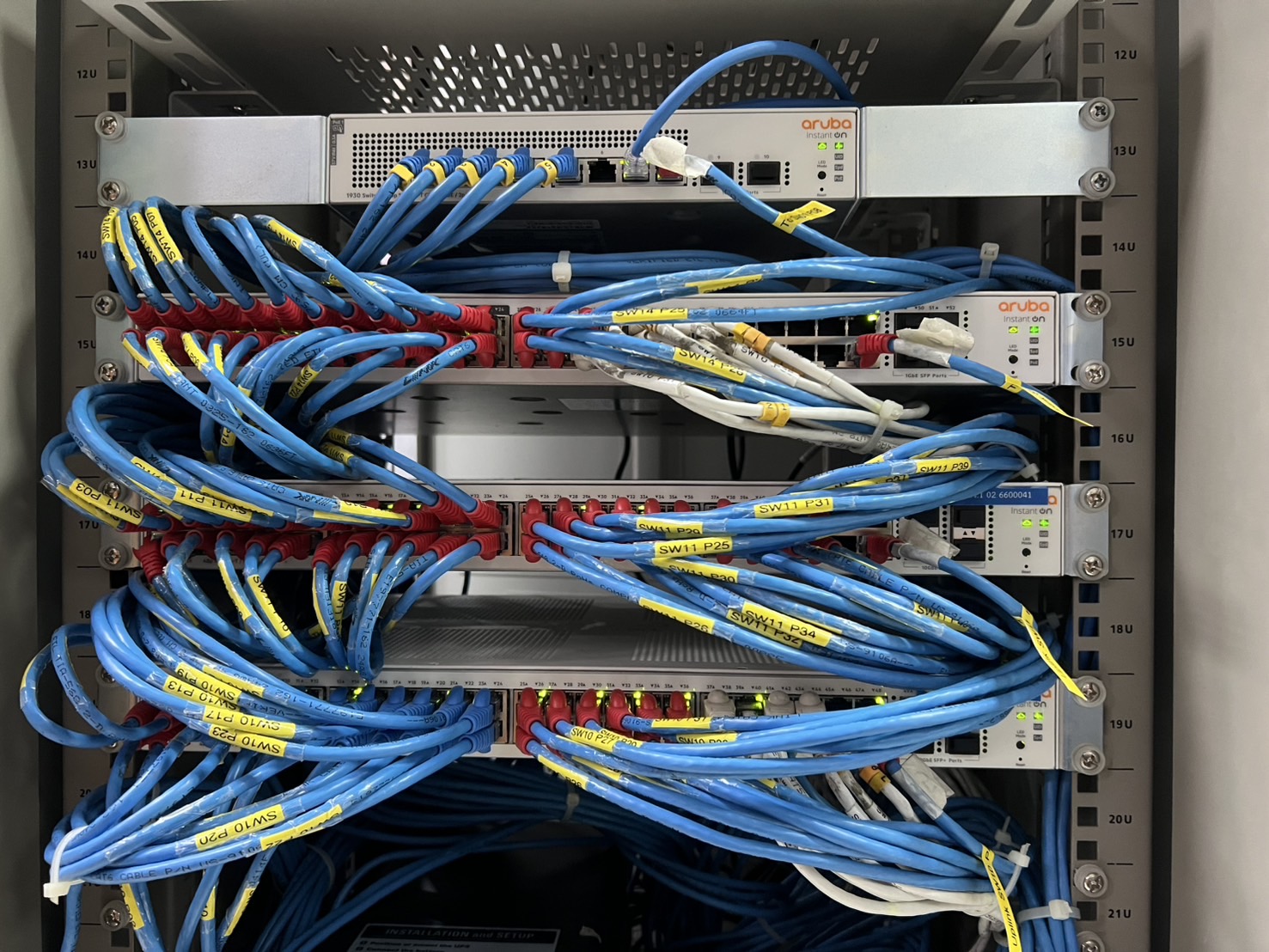 Linkage LAN and electrical installation project in an office